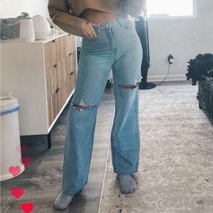 Oak + Fort Baggy Blue Jeans NEW